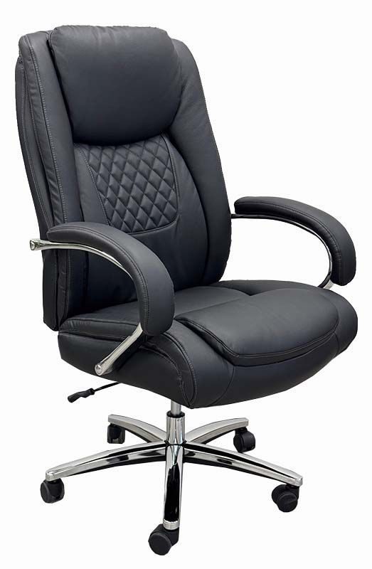 Premier Cowhide Black Leather Executive Chair with 400 lbs. Capacity