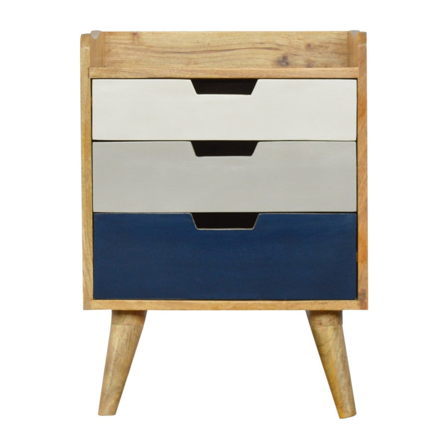 Navy and White Gradient Nightstand