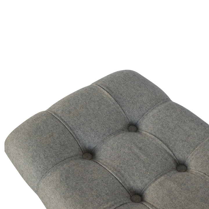 Curved Grey Tweed Bench Photo 9