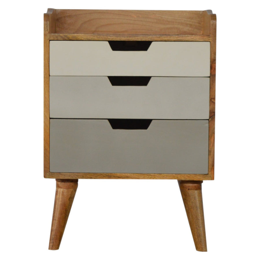 Grey and White Gradient Nightstand