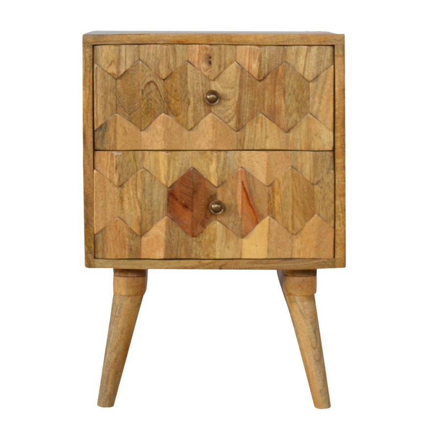 Pineapple Carve 2 Drawer Nightstand