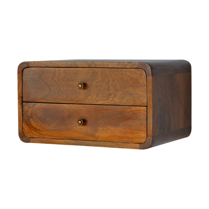 Floating Curved Chestnut Nightstand Photo 3