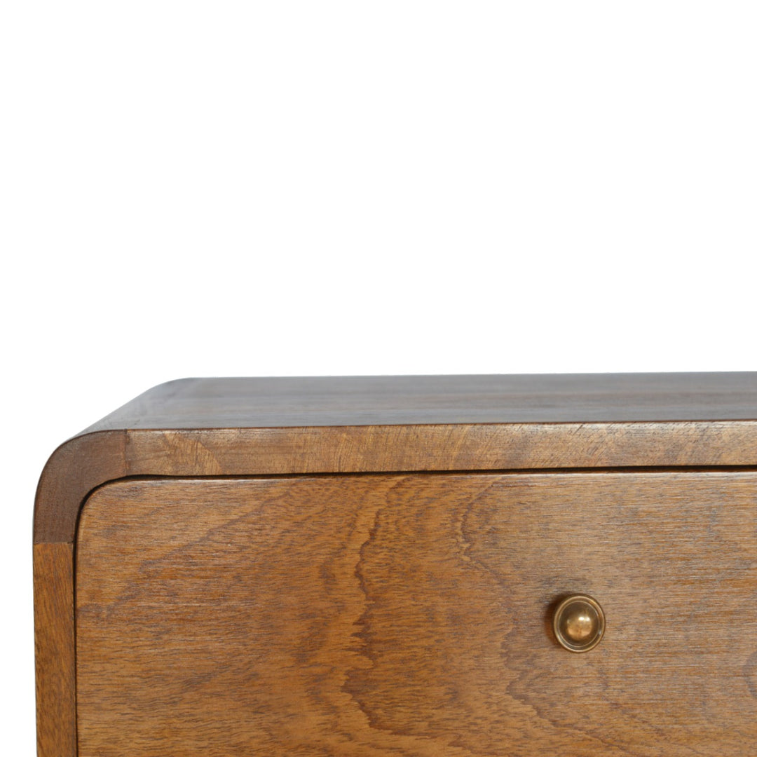 Floating Curved Chestnut Nightstand Photo 6