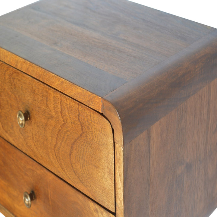 Floating Curved Chestnut Nightstand Photo 4