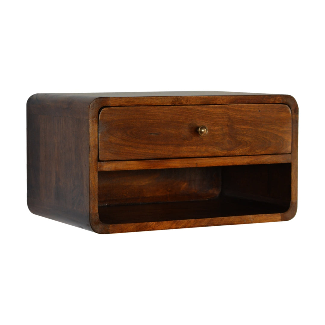 Chestnut Curve Floating Nightstand Photo 3