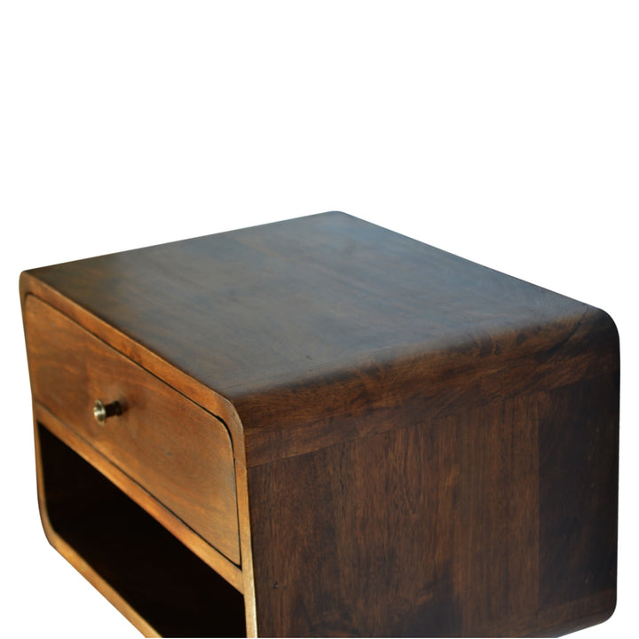 Chestnut Curve Floating Nightstand Photo 5