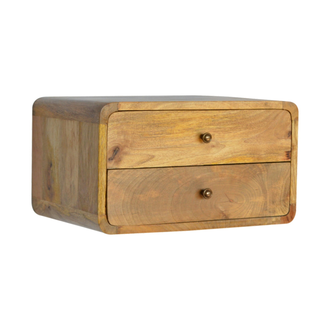 Oak-ish 2 Drawer Floating Nightstand Photo 2