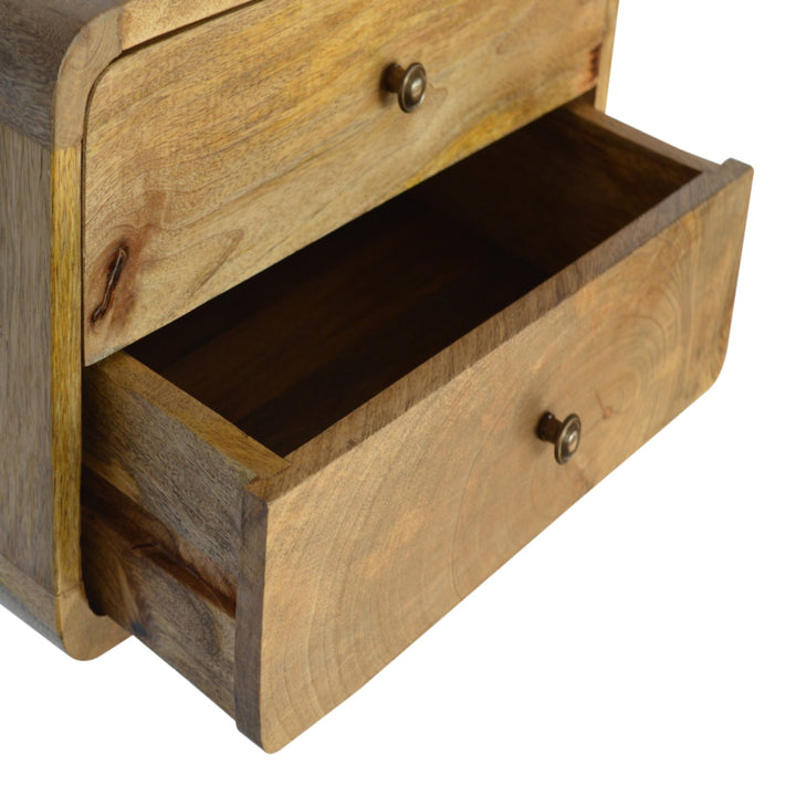 Oak-ish 2 Drawer Floating Nightstand Photo 5