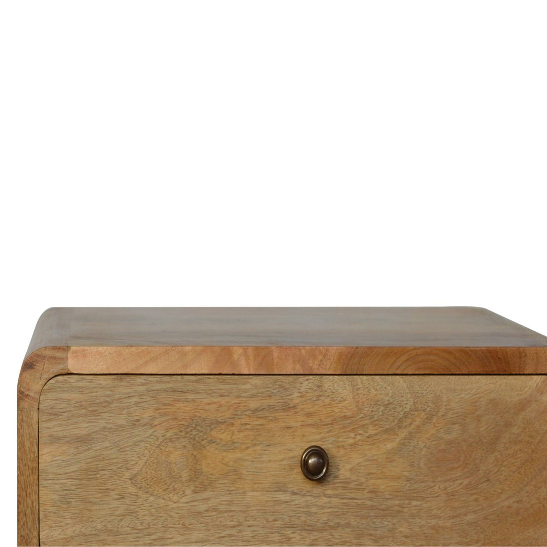 Curved Oak-ish Nightstand Photo 4