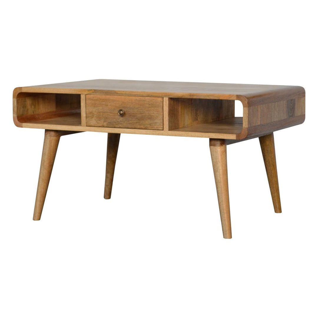 Curved Oak-ish Coffee Table Photo 2