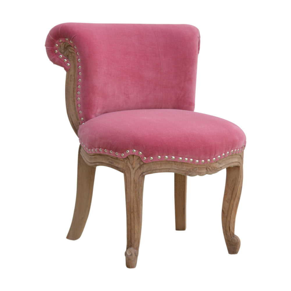 Pink Velvet Studded Chair Photo 2