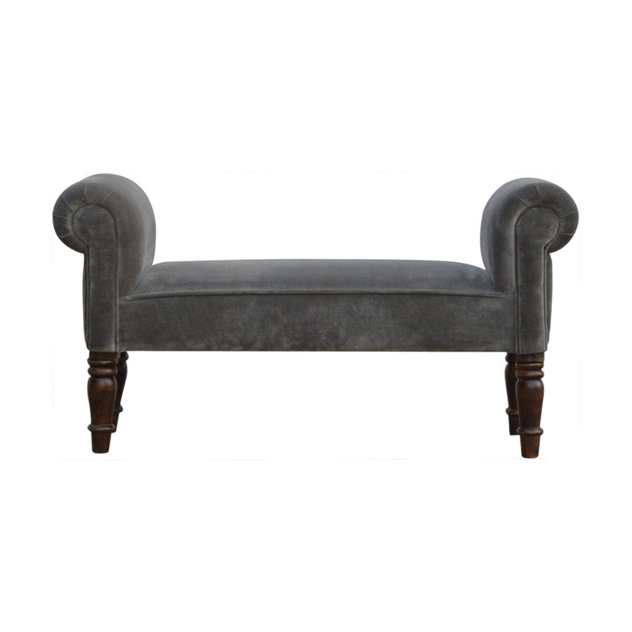 Grey Velvet Bench