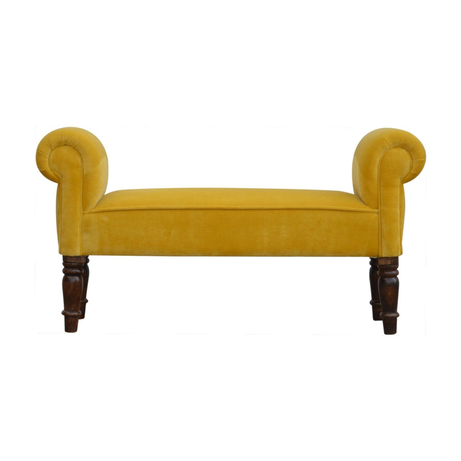 Mustard Velvet Bench