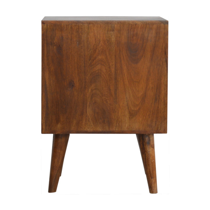 Chestnut Cube Carved Nightstand Photo 9