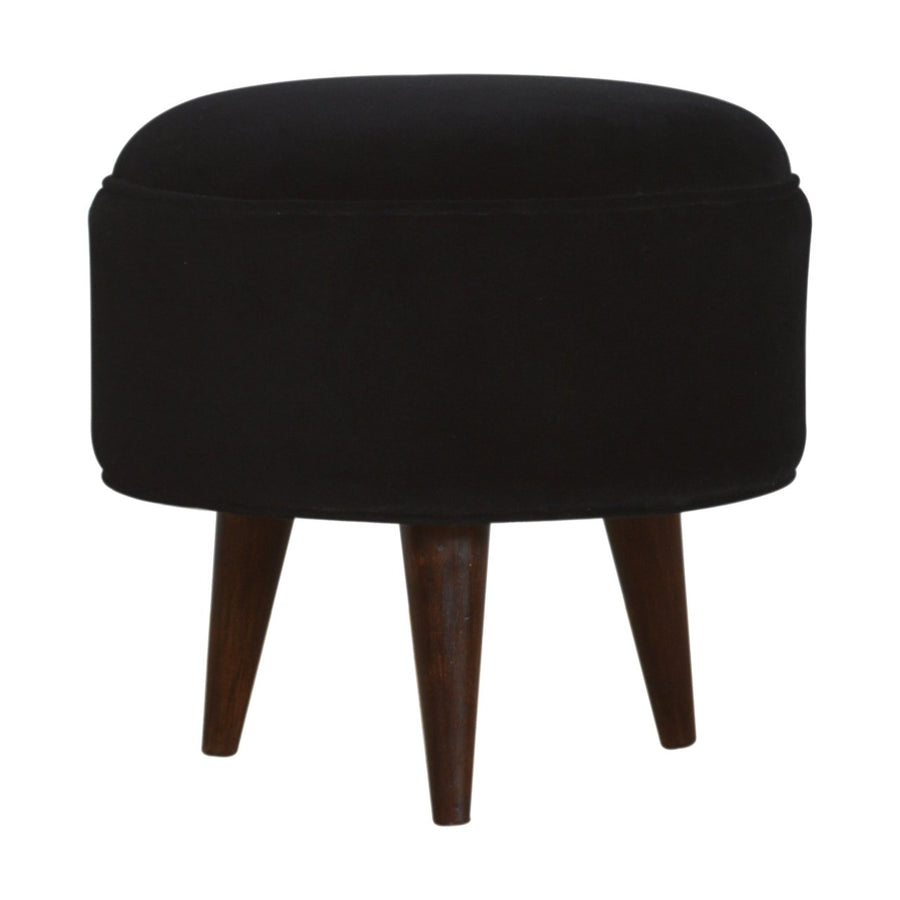 Black Velvet Nordic Style Footstool