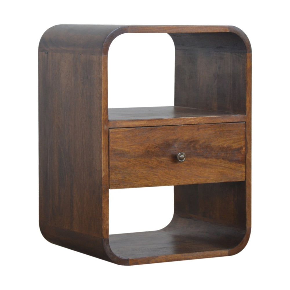 Chestnut Curved Edge Nightstand Photo 2