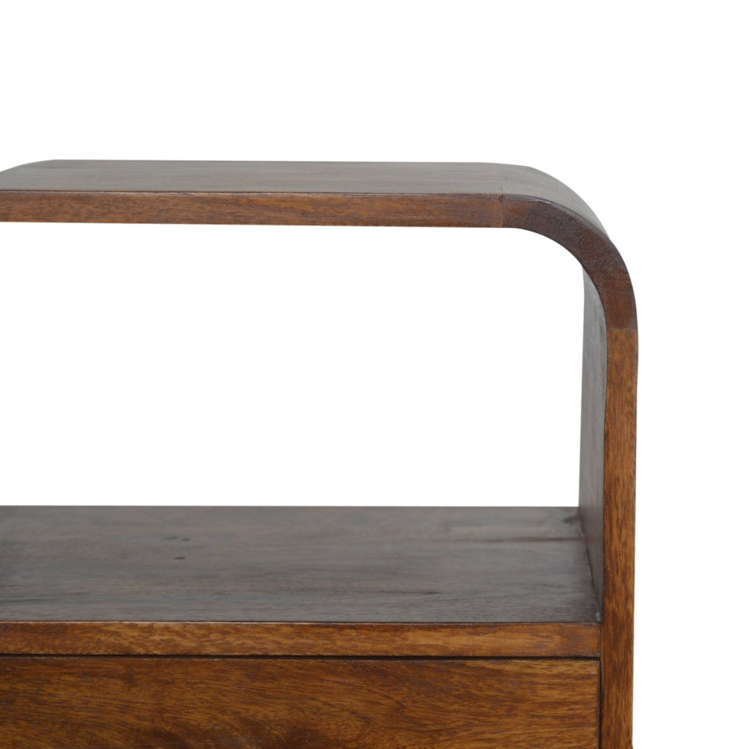 Chestnut Curved Edge Nightstand Photo 6