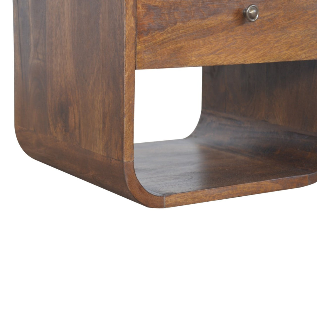 Chestnut Curved Edge Nightstand Photo 5