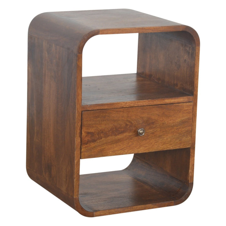 Chestnut Curved Edge Nightstand Photo 4