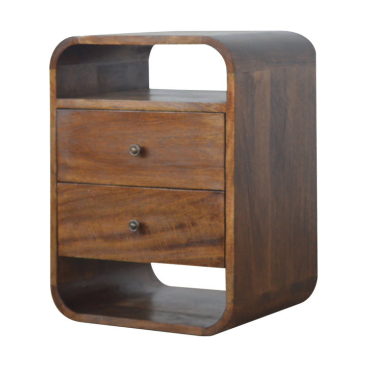 Chestnut Curve 2 Drawer Nightstand Photo 2