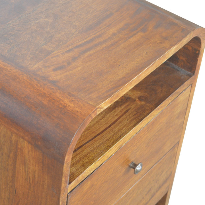 Chestnut Curve 2 Drawer Nightstand Photo 7