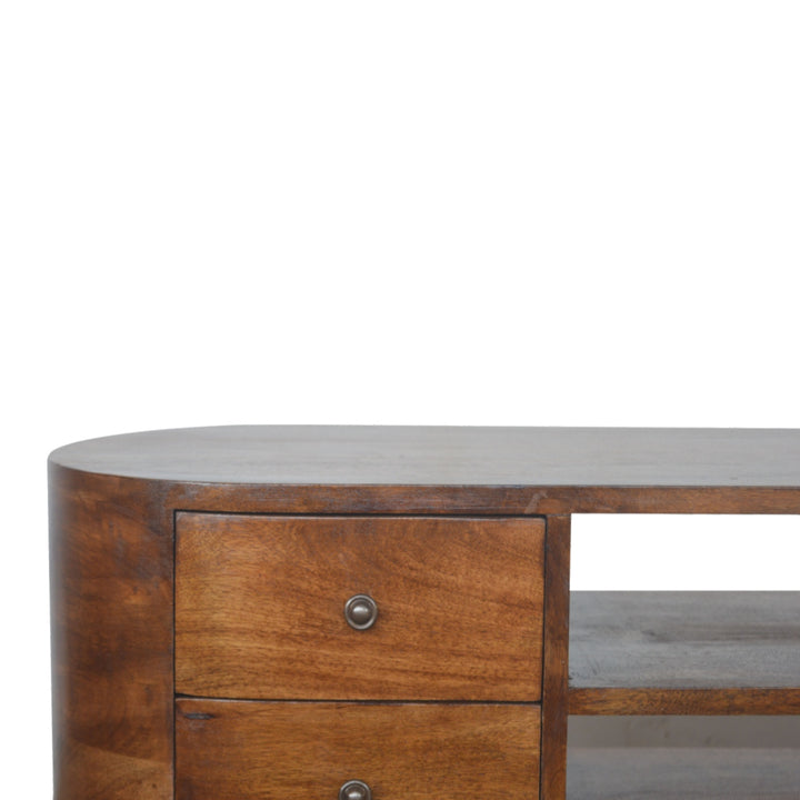 Chestnut Rounded Entertainment Unit Photo 6