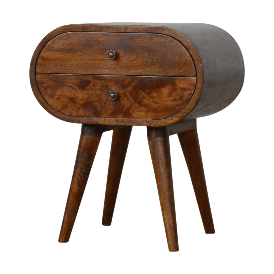 Chestnut Circular Nightstand Photo 2