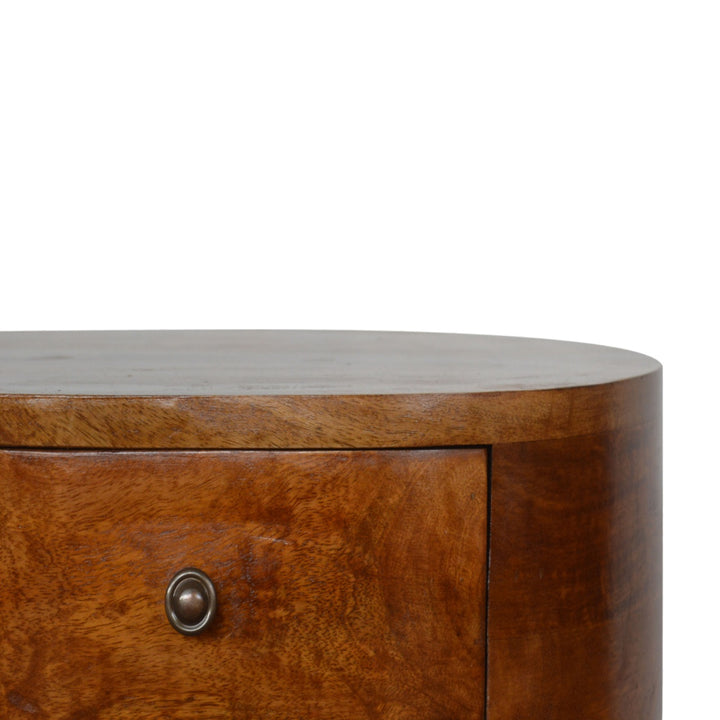 Chestnut Rounded Nightstand Table Photo 4