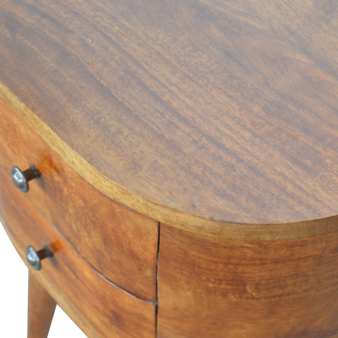 Chestnut Rounded Nightstand Table Photo 5