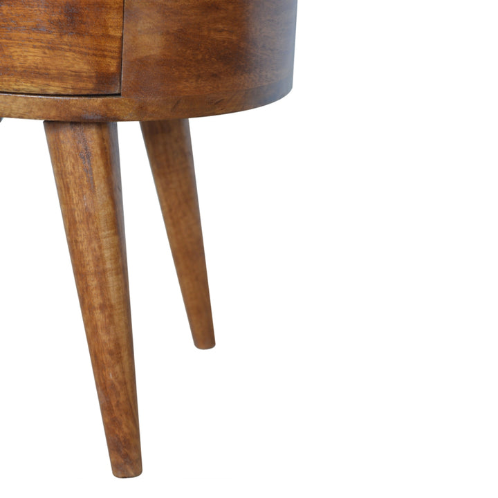 Chestnut Rounded Nightstand Table Photo 7