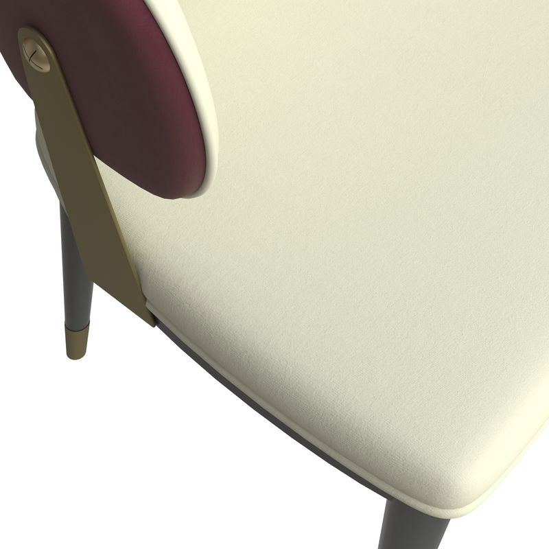 LeisureMod Aria Series Modern Dining Chair in Red Closeup.