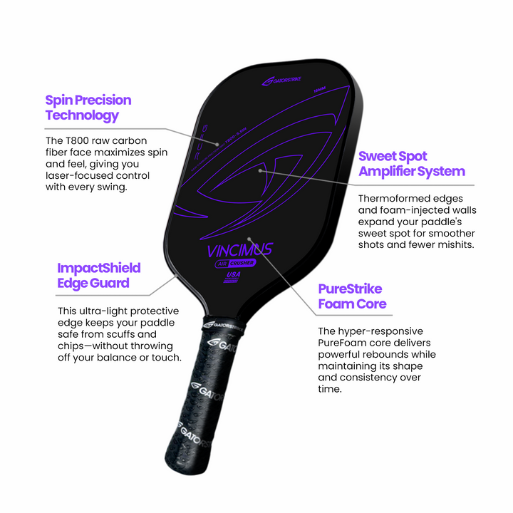 GATORSTRIKE™ Vincimus Air Crusher Pickleball Paddle Description.