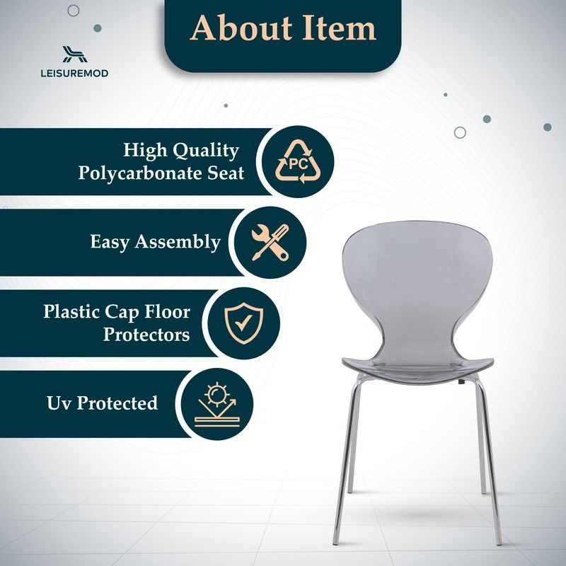 Chair with features listed on a white background.