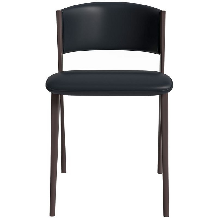 LeisureMod Aspen Collection Modern Dining Chair in Black Front View.