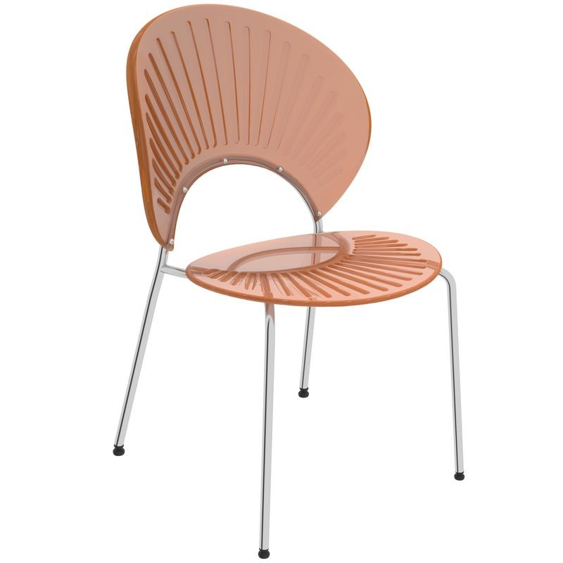 LeisureMod Opulent Series Modern Amber Dining Chair