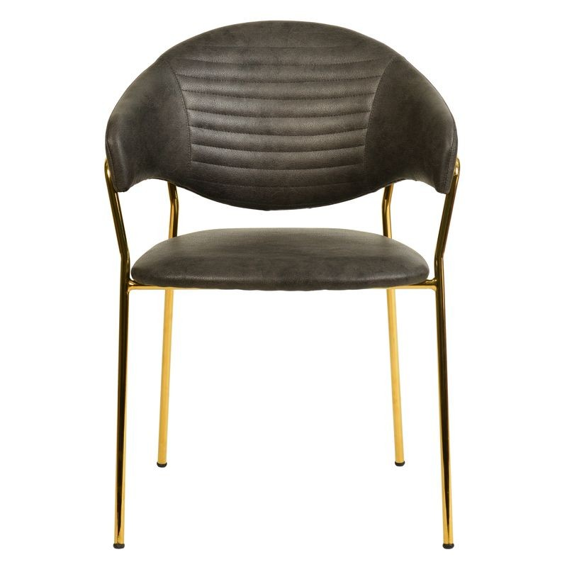 LeisureMod Bella Collection Modern Dining Chair in Charcoal Front View.