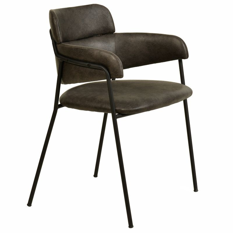 LeisureMod Axis Collection Modern Dining Chair in Charcoal