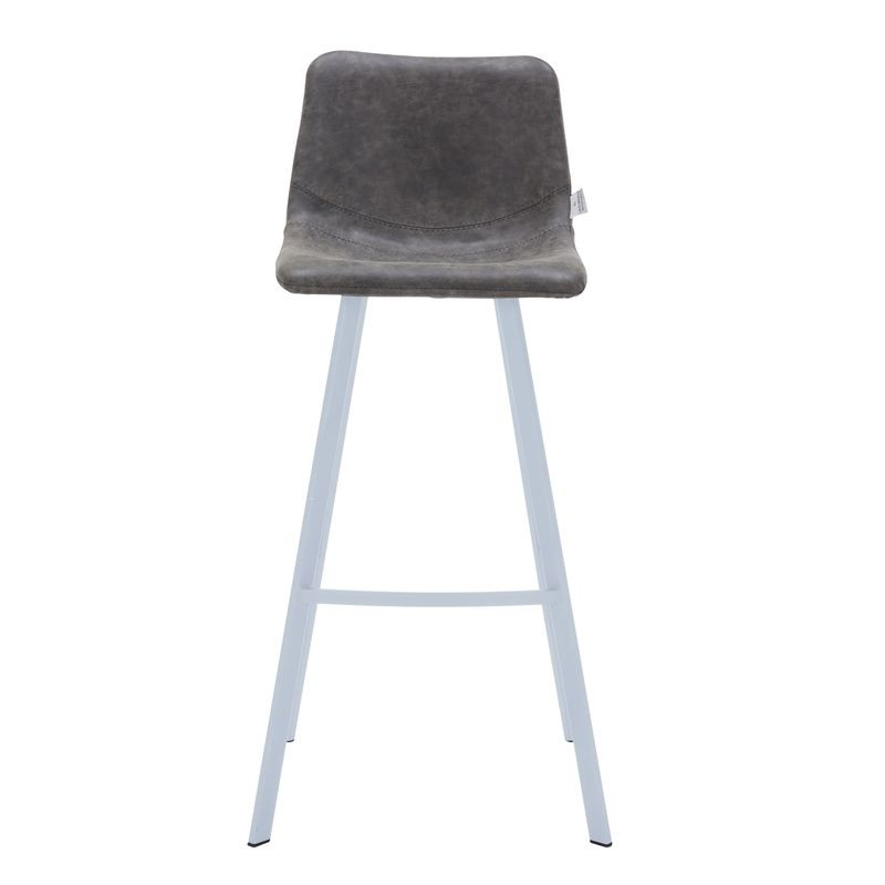Elland Bar Stool Grey with White Base Front View.