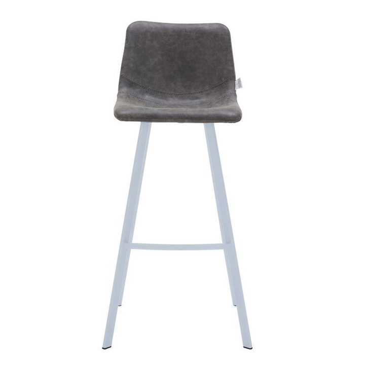 Elland Bar Stool Grey with White Base Front View.