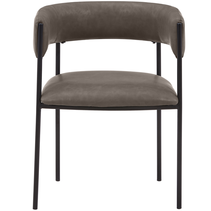 LeisureMod Cyril Collection Modern Chair in Charcoal Front View.