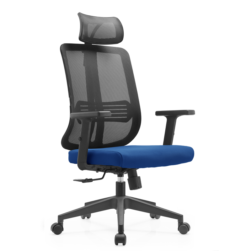 LeisureMod Office Nift Series Office Task Chair in Blue