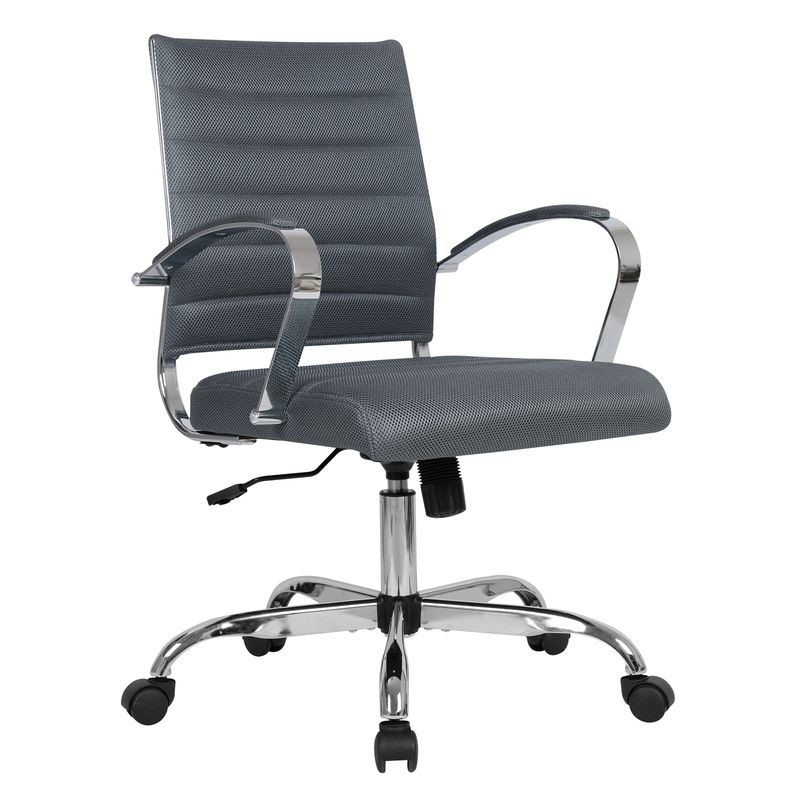 LeisureMod Benmar Home Mesh Office Chair in Grey