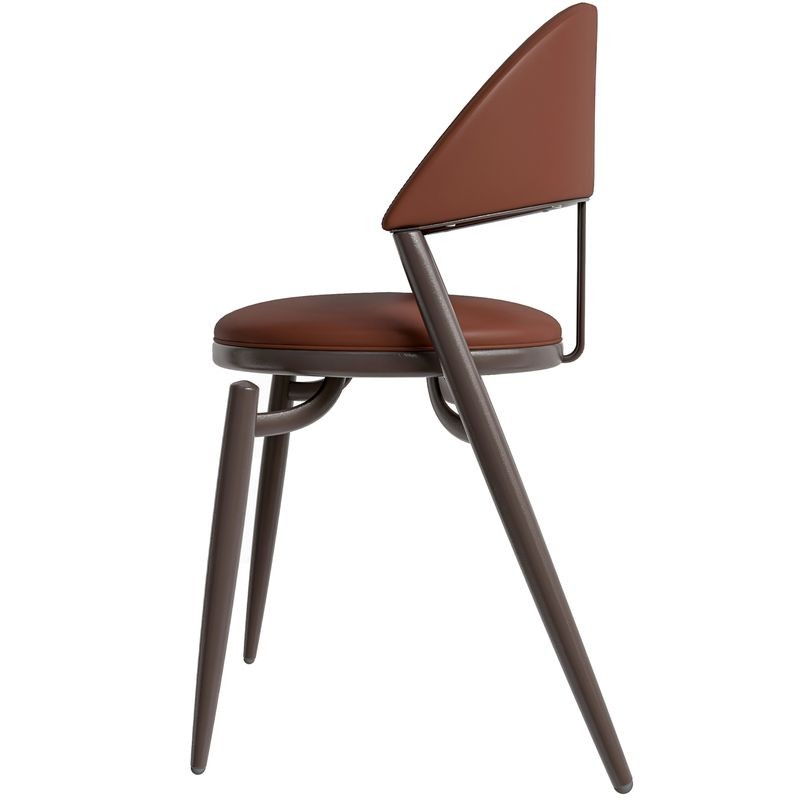 LeisureMod Venice Collection Modern Dining Chair In Dark Brown Side View.
