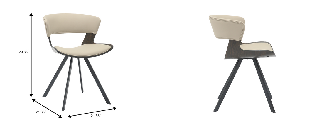 Chair with dimensions labeled on a white background.