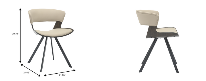 Chair with dimensions labeled on a white background.