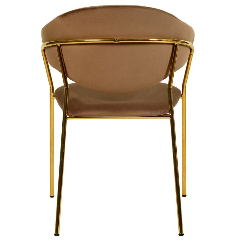 LeisureMod Bella Collection Modern Dining Chair in Brown Back View.