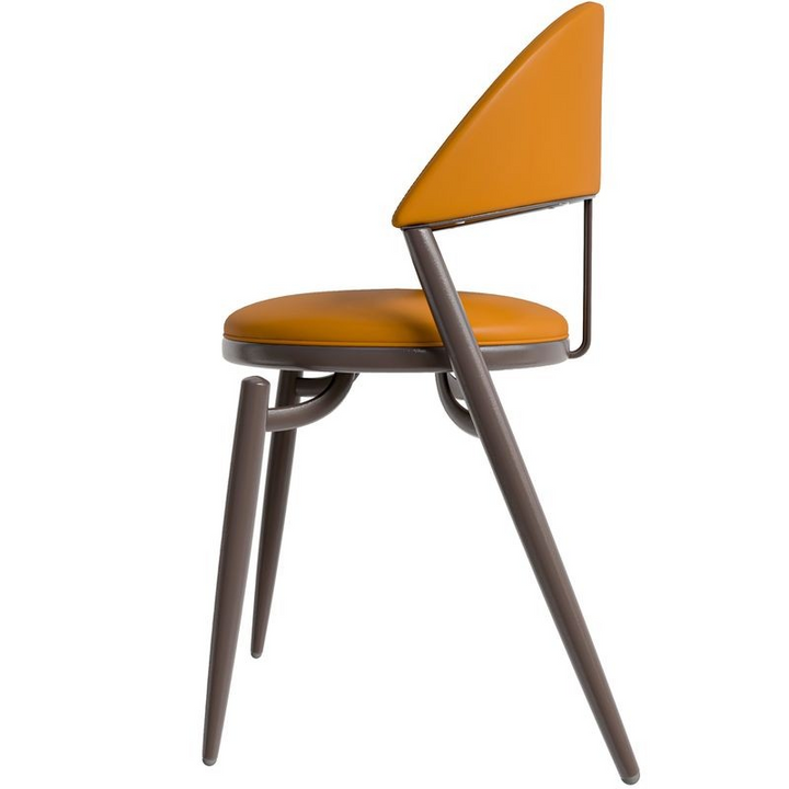 LeisureMod Venice Collection Modern Dining Chair In Light Brown Side View.