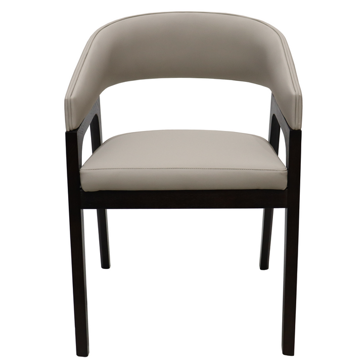 Leisuremod Cali Collection Modern Dining Chair in Taupe Front View.