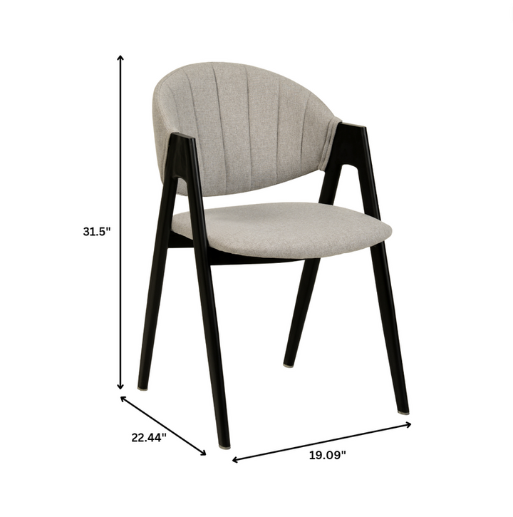 Chair with dimensions labeled on a white background.