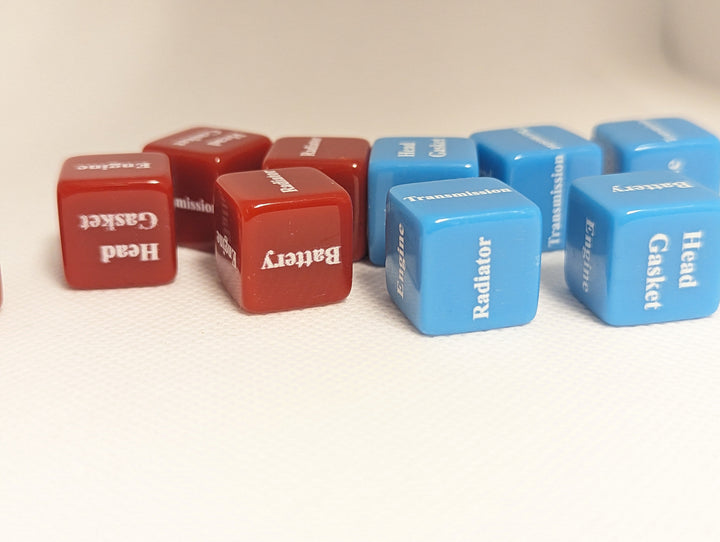 Mechanics Dice d6 | What's Wrong with Your Car Dice 6-Sided 16mm Diagnostic Dice